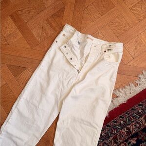 Levis straight leg ribcage  White Jeans